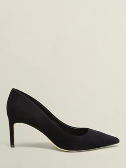 Hobbs Leila Leather Court Shoes, Black, Black