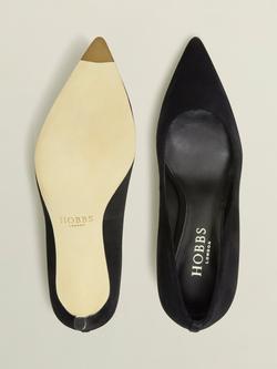 Hobbs Leila Leather Court Shoes, Black - view 2, Black