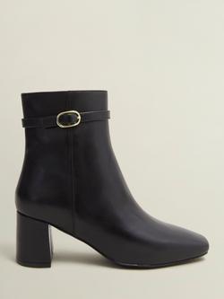 Hobbs Gabriella Leather Heeled Ankle Boots, Black, Black