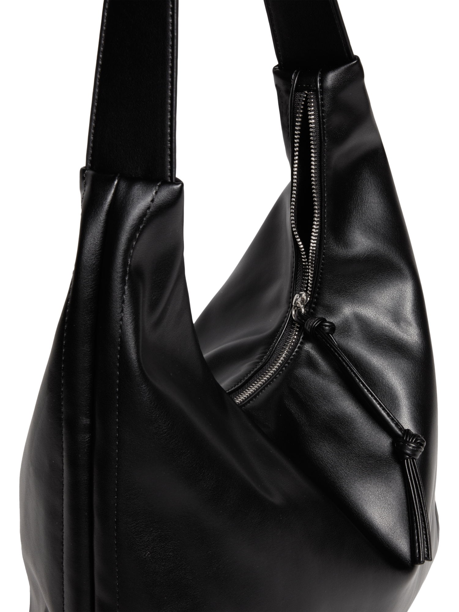 SISLEY Slouchy Drawstring Shoulder Bag Black