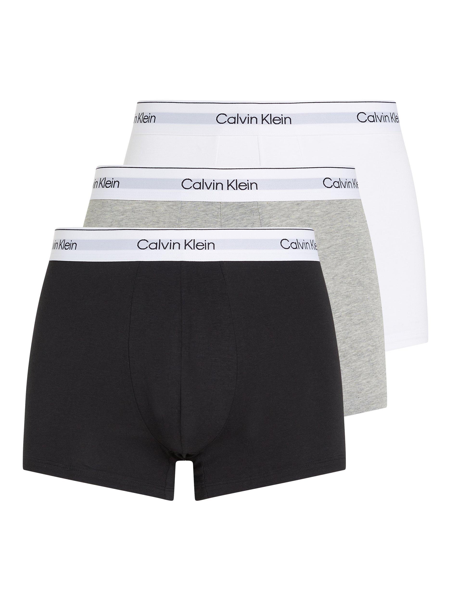 Calvin Klein Trunks, Pack of 3, White/Black/Grey
