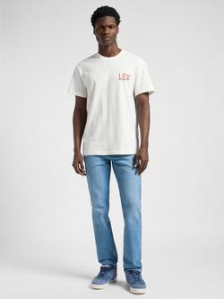 Lee Cotton Regular Fit Short Sleeve Logo T-Shirt, Ecru, Ecru