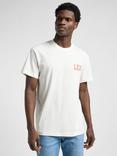 Lee Cotton Regular Fit Short Sleeve Logo T-Shirt, Ecru