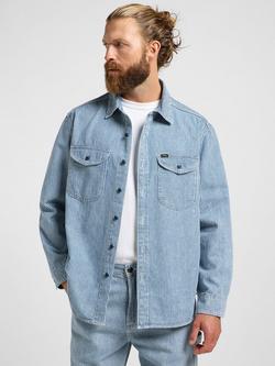 Lee 101 Denim Railroad Stripe Shirt, Washed Stripe - view 2, Washed Stripe