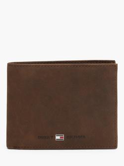 Tommy Hilfiger Leather Flap Wallet, Brown, Brown