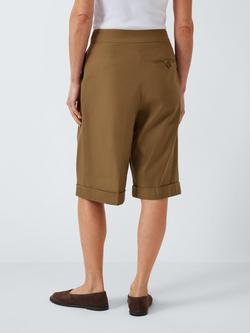 John Lewis Cotton Linen Blend Bermuda Shorts, Khaki - view 2, Khaki