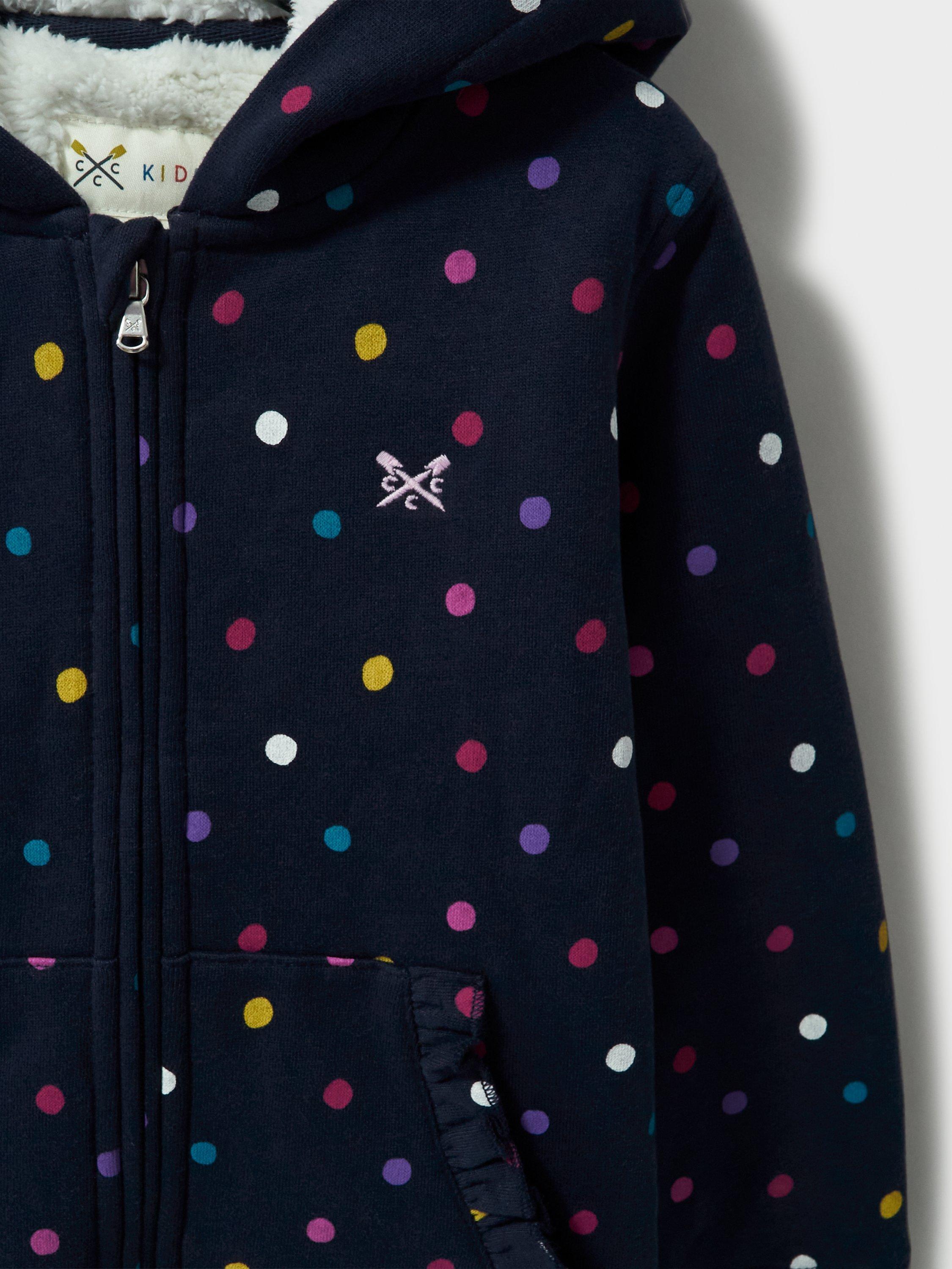 Product image 2 of 3, which shows Crew Clothing Kids' Cotton Zip Up Hoodie, Navy/Multi, 8-9 years