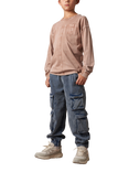 Angel & Rocket Kids' Joseph Washed Cord Skater Trousers, Blue
