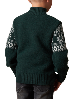 Angel & Rocket Kids' Conrin Apres Borg Mix Jumper, Green - view 2, Green