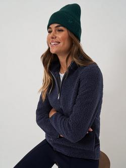 Crew Clothing Borg Zip Through Fleece, Navy Blue, Navy Blue