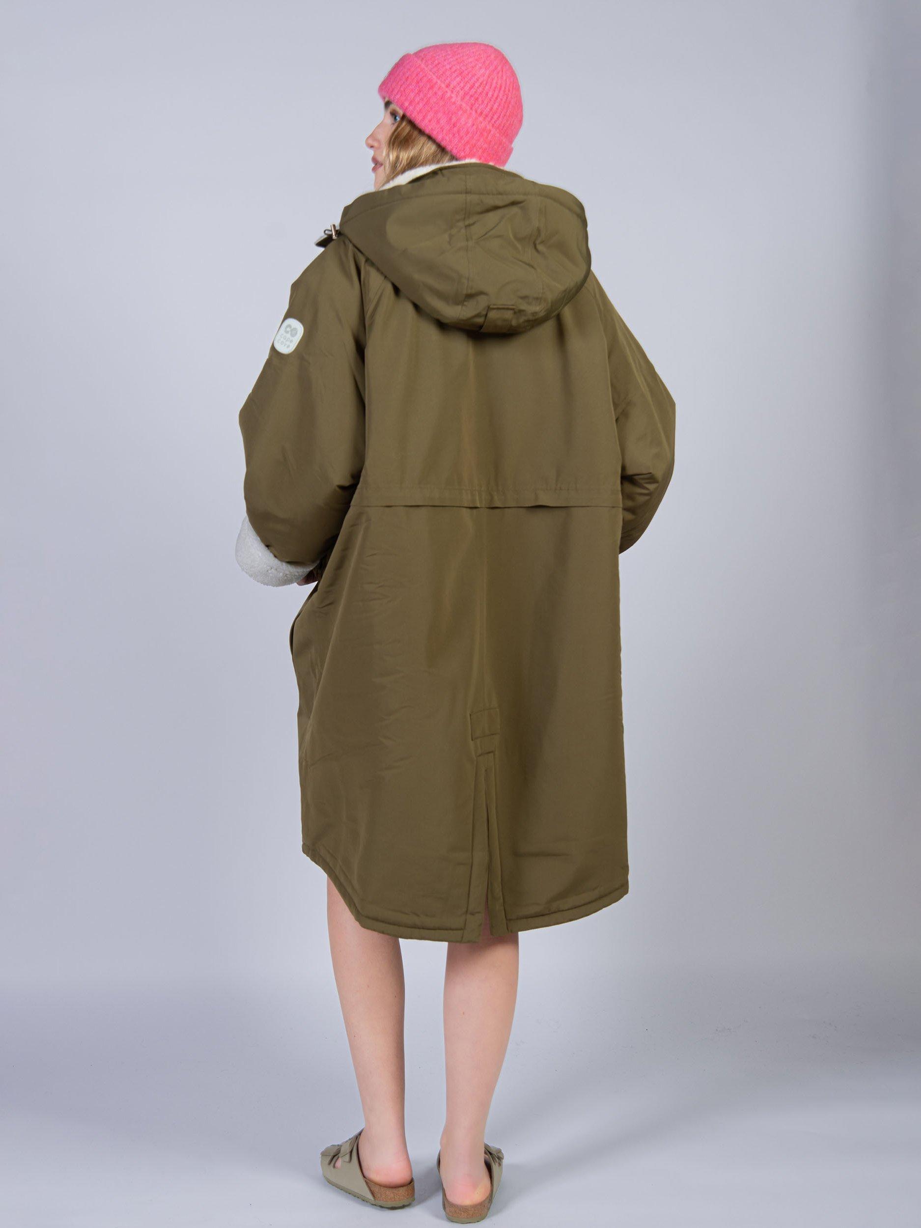 Product image 2 of 4, which shows Cape Cove Cowrie Hooded Changing Coat, Green, XS