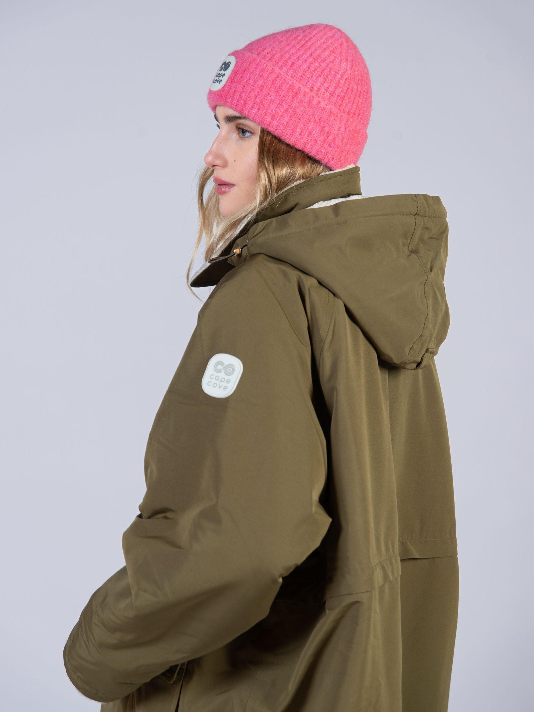 Product image 3 of 4, which shows Cape Cove Cowrie Hooded Changing Coat, Green, XS