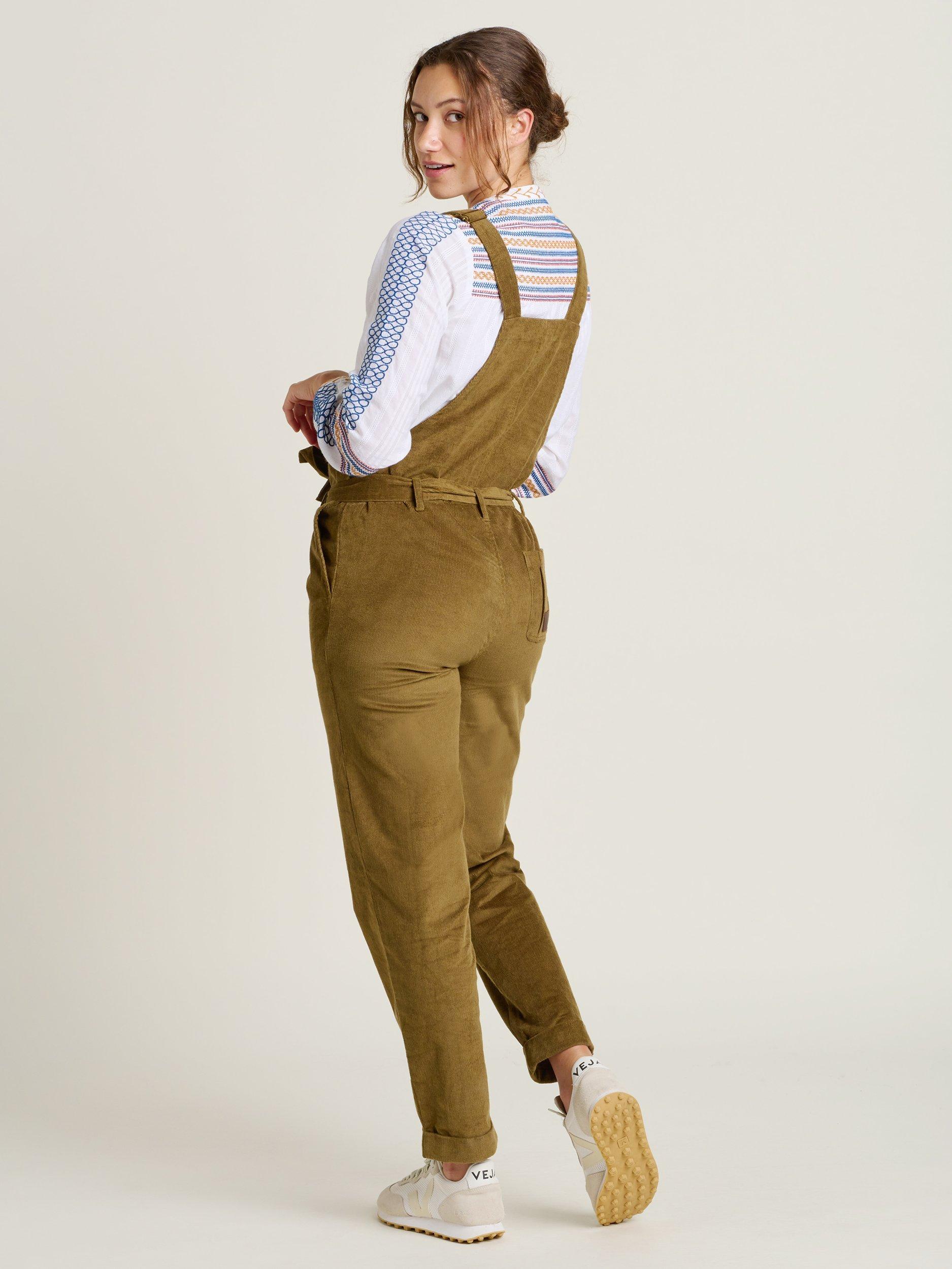 Product image 2 of 4, which shows Brakeburn Belted Corduroy Dungarees, Khaki, 8