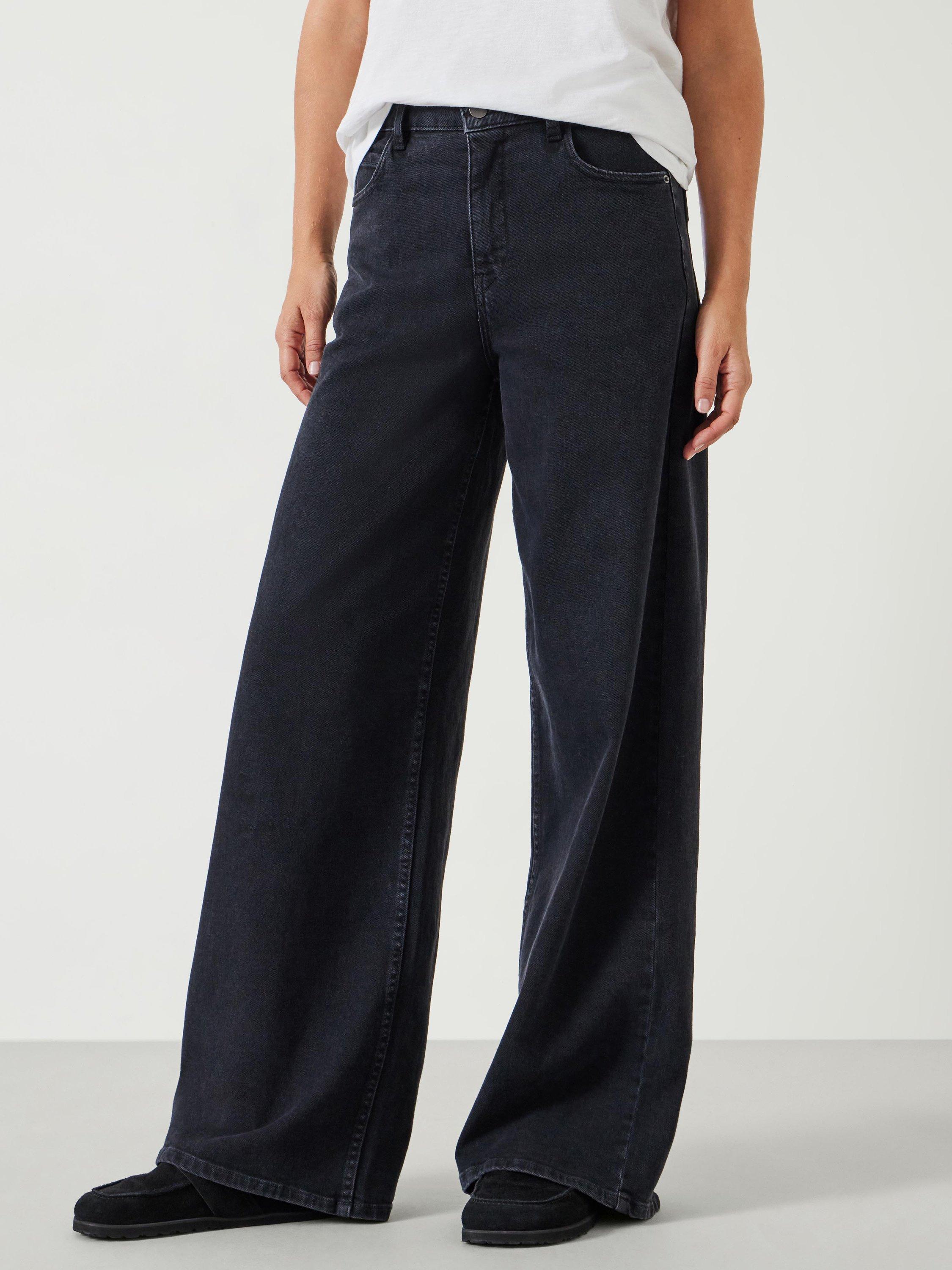 HUSH Agnes Wide Leg Jeans, Washed Black