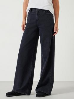 HUSH Nessa Wide Leg Jeans, Washed Black