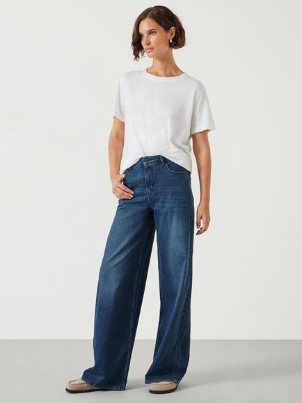 HUSH Nessa Wide Leg Jeans - view 2, Dark Blue Wash