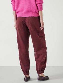 HUSH Ava Washed Cargo Trousers - view 2, Burgundy