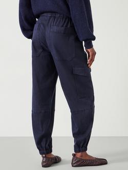HUSH Ava Washed Cargo Trousers - view 2, Navy