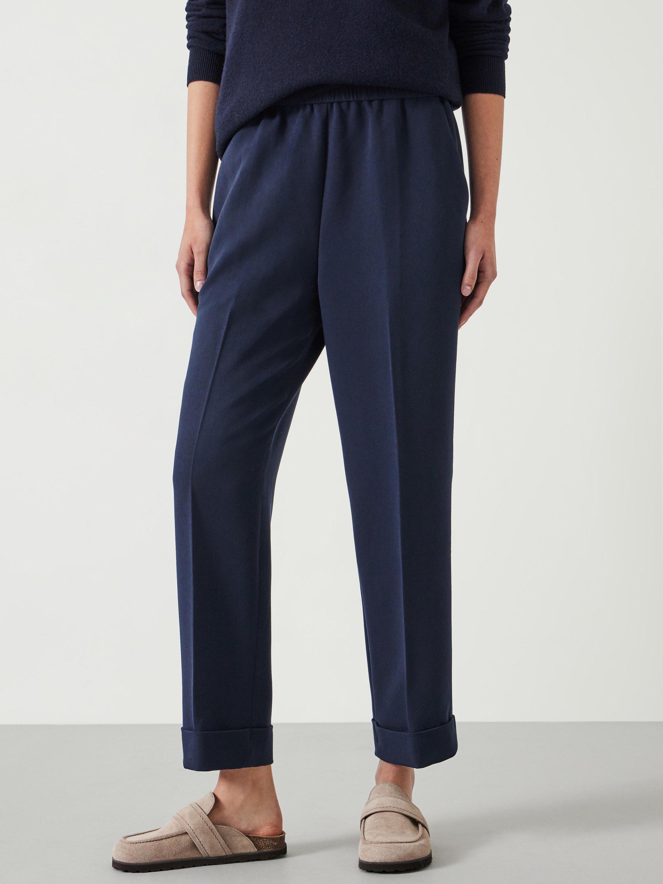 Product image 1 of 5, which shows HUSH Slim Pull On Suit Trousers, Navy, 4R