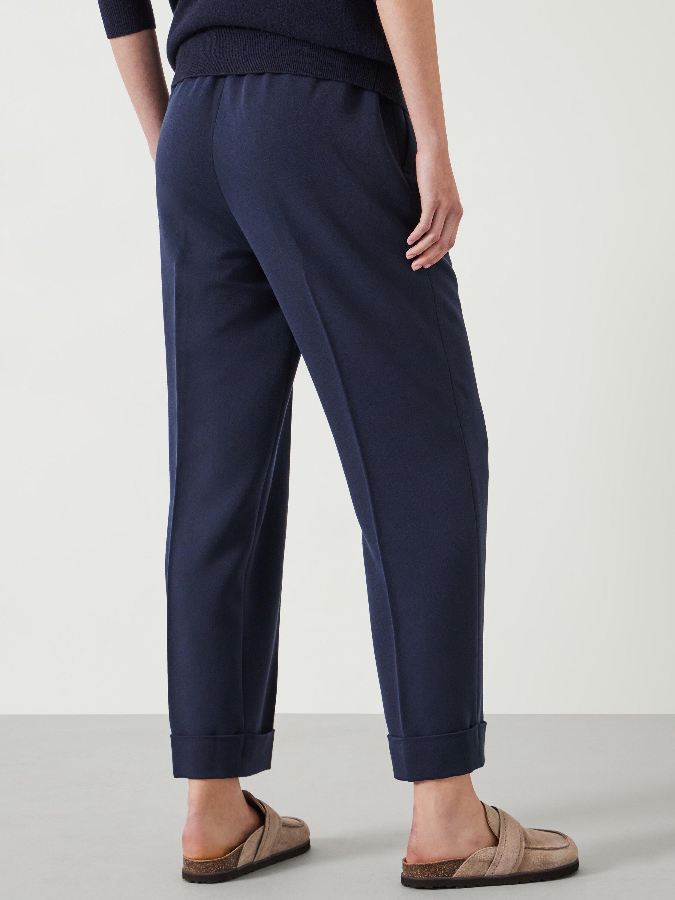 Product image 3 of 5, which shows HUSH Slim Pull On Suit Trousers, Navy, 4R