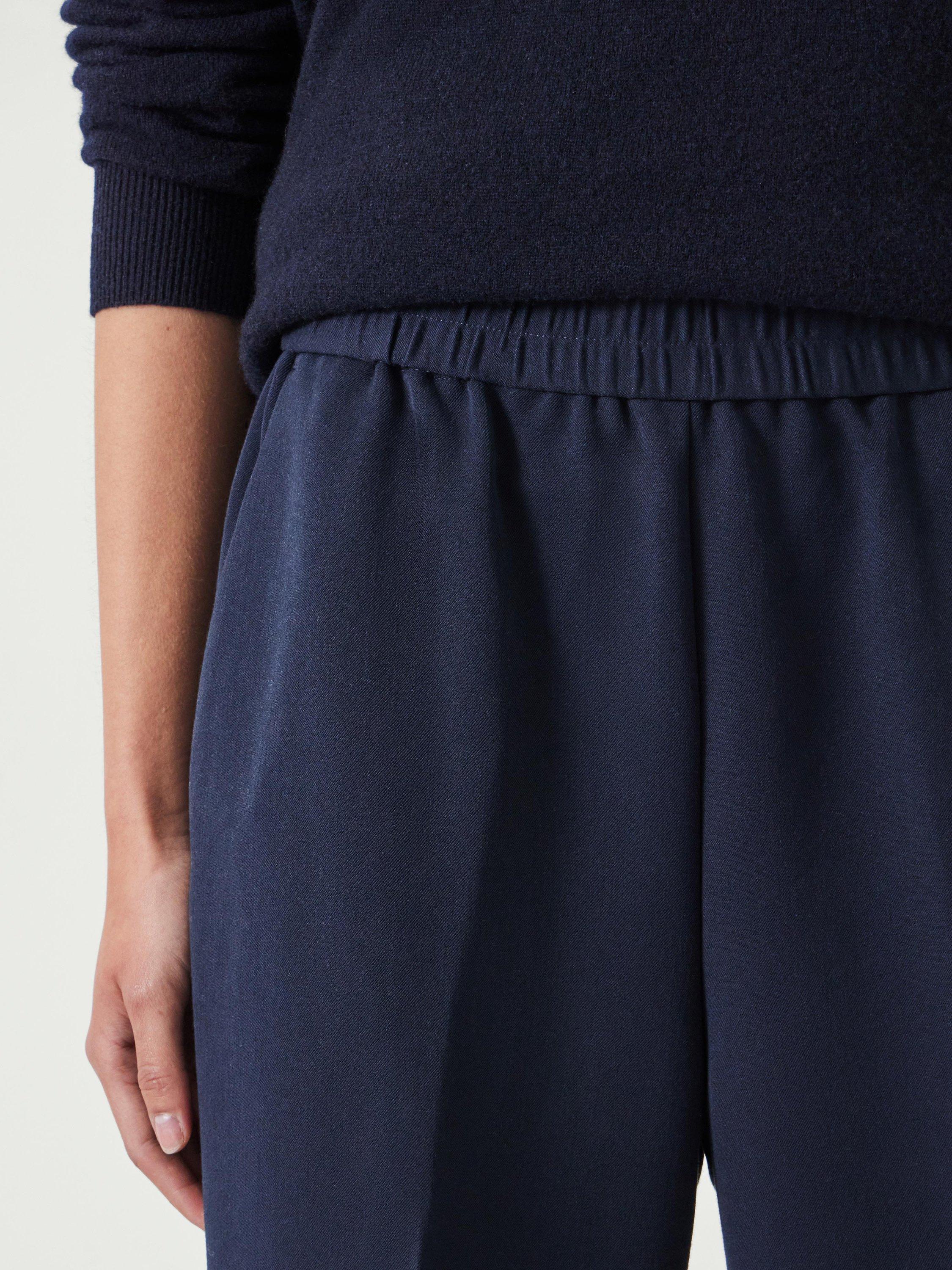 Product image 5 of 5, which shows HUSH Slim Pull On Suit Trousers, Navy, 4R