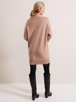 Phase Eight Skylar Jumper Midi Dress, Camel - view 2, Camel