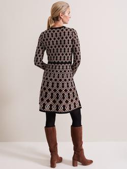 Phase Eight Josie Swing Dress, Black/Multi - view 2, Black/Multi