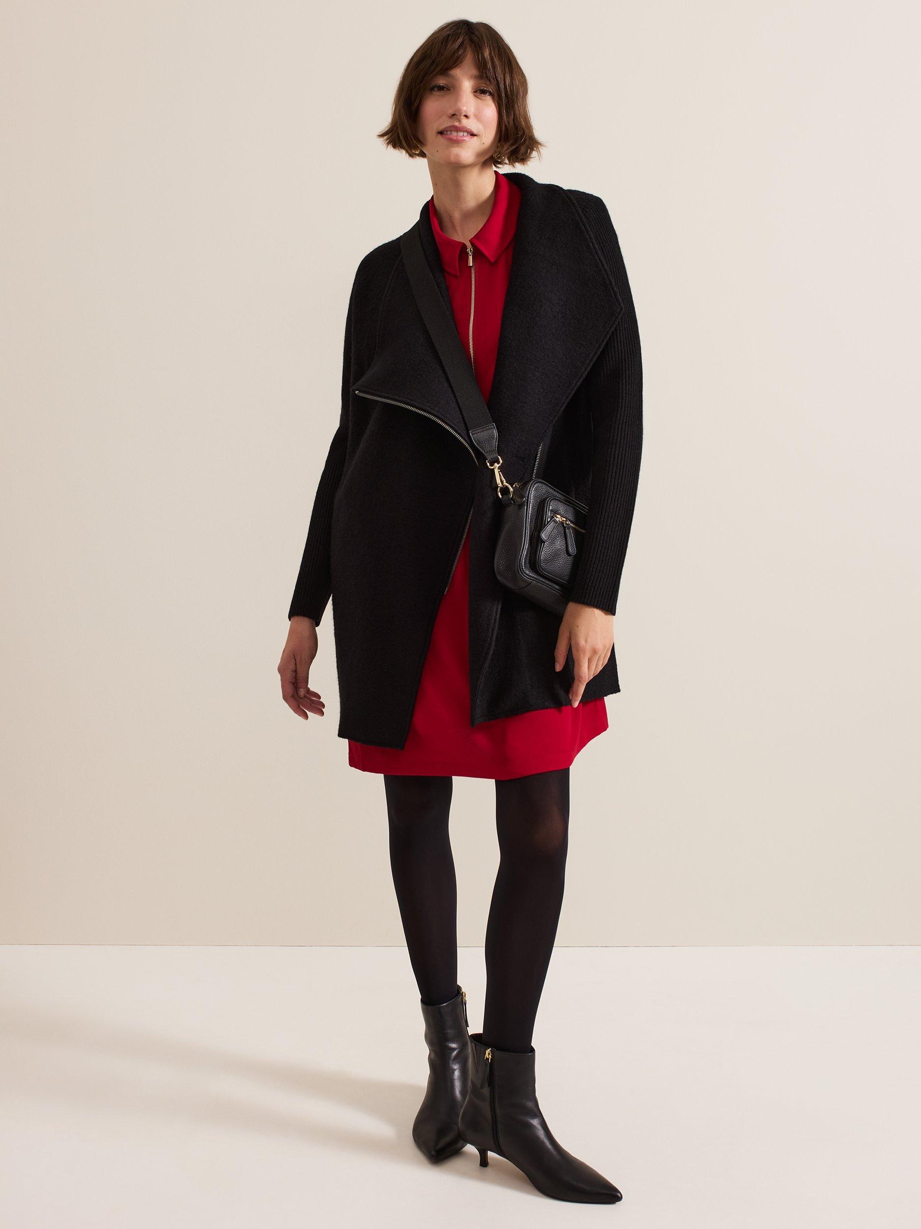 Product image 7 of 7, which shows Phase Eight Candice Zip Puff Sleeve Mini Dress, Red, 6