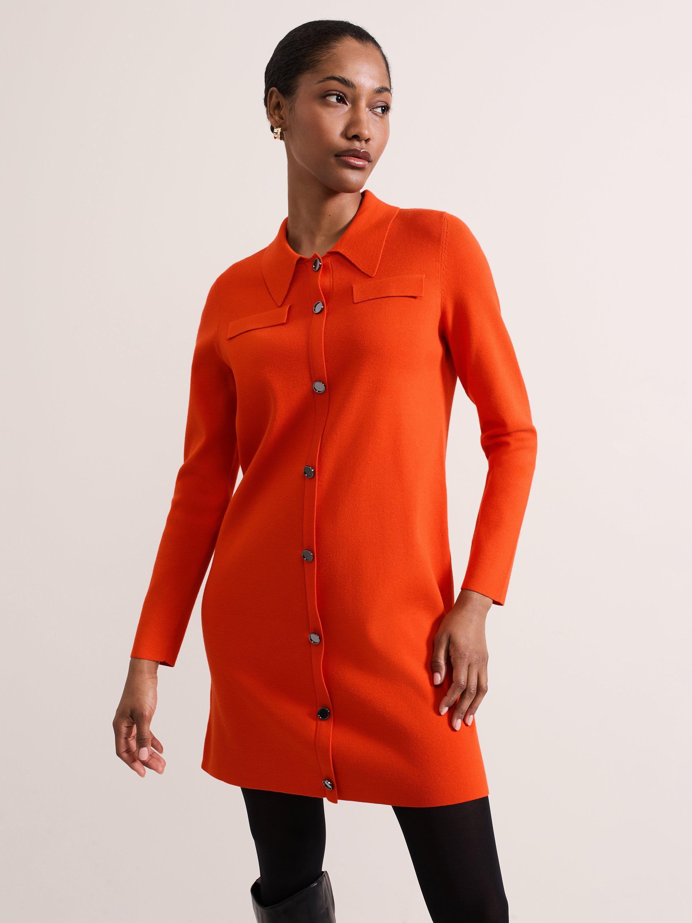 Phase Eight Azealia Mini Shirt Dress, Orange