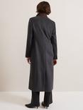 Phase Eight Lydia Long Wool Pinstripe Coat, Grey