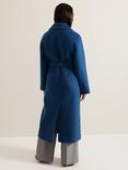 Phase Eight Darcy Double Faced Wool Blend Wrap Coat, Teal