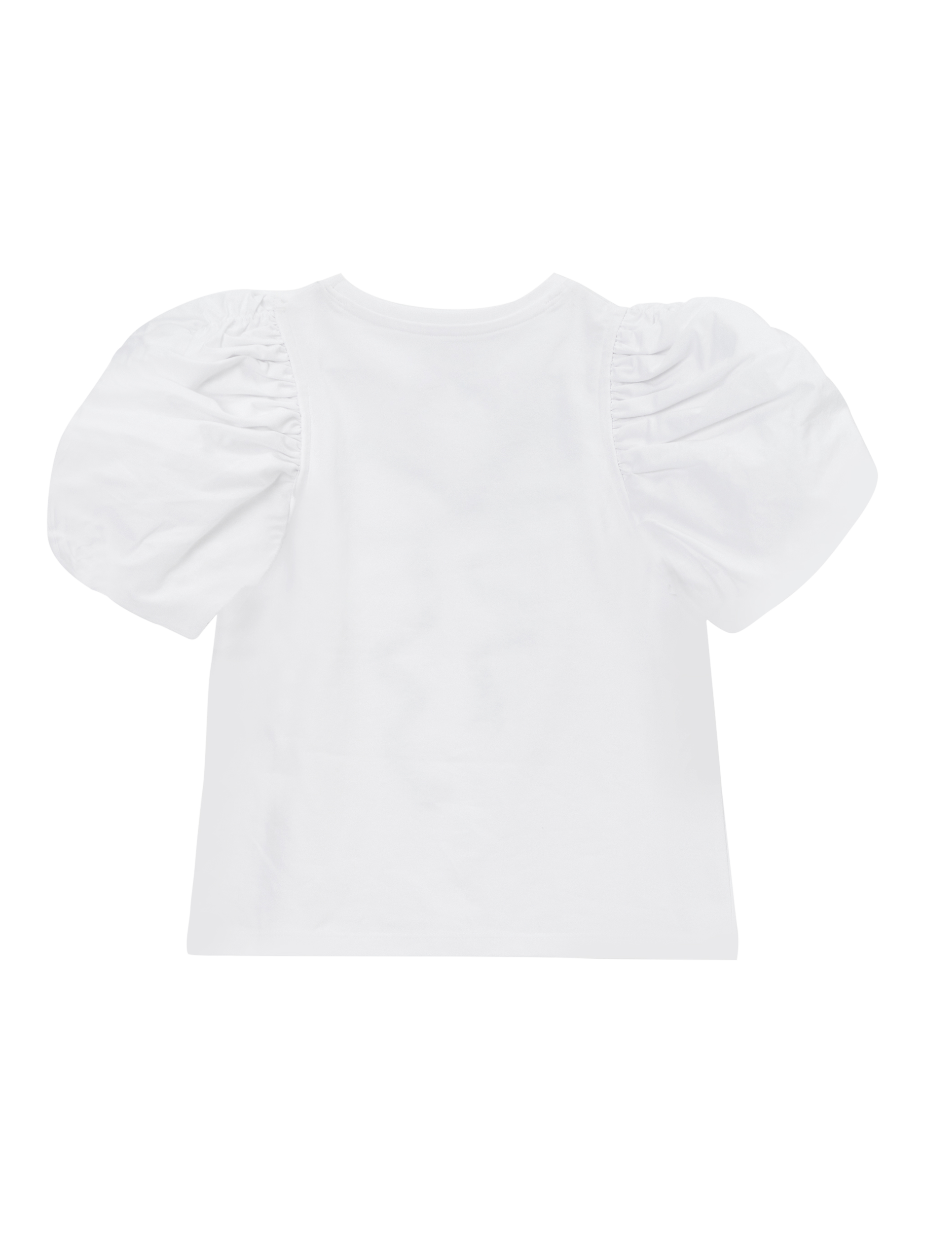 Product image 5 of 6, which shows Angel & Rocket Kids' Aofie Diamante Bow T-Shirt, White, 3-4 years