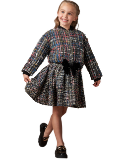 Angel & Rocket Kids' Tweed Skirt, Black - view 2, Black