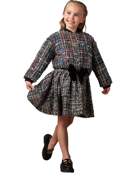 Angel & Rocket Kids' Tweed Skirt, Black - view 2, Black