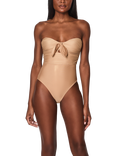 NAIA Beach Tuscany Bow Subtle Sculpt Swimsuit, Gold