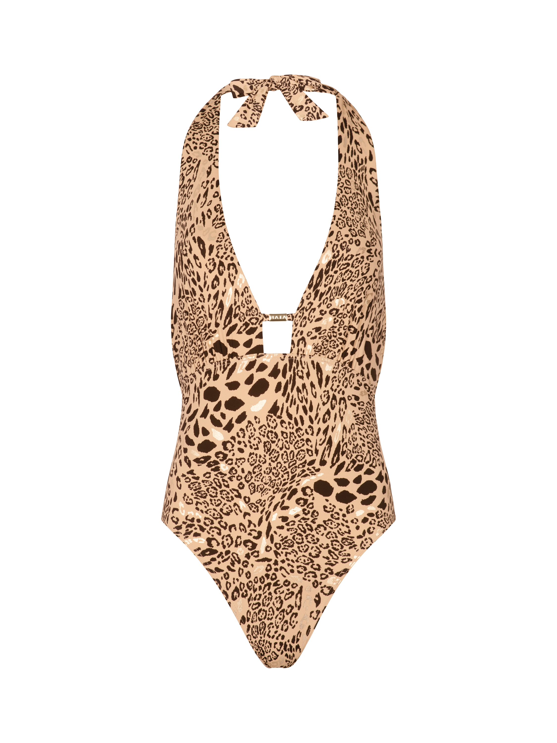 Product image 4 of 6, which shows NAIA Beach Miami Plunge Swimsuit, Tan/Multi, 8