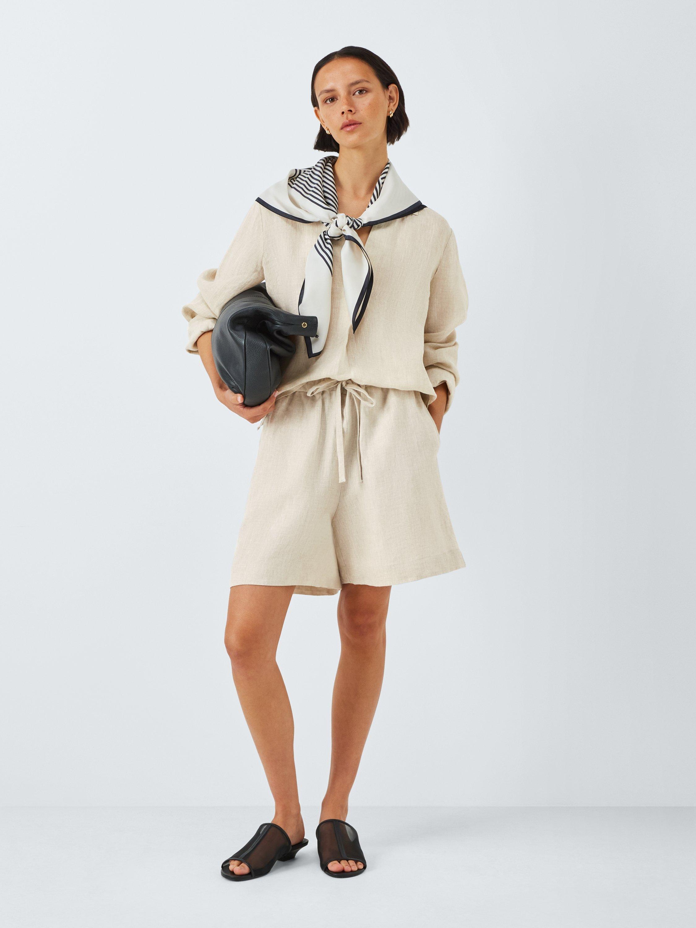 Product image 3 of 6, which shows John Lewis Linen Shorts, Natural, 8
