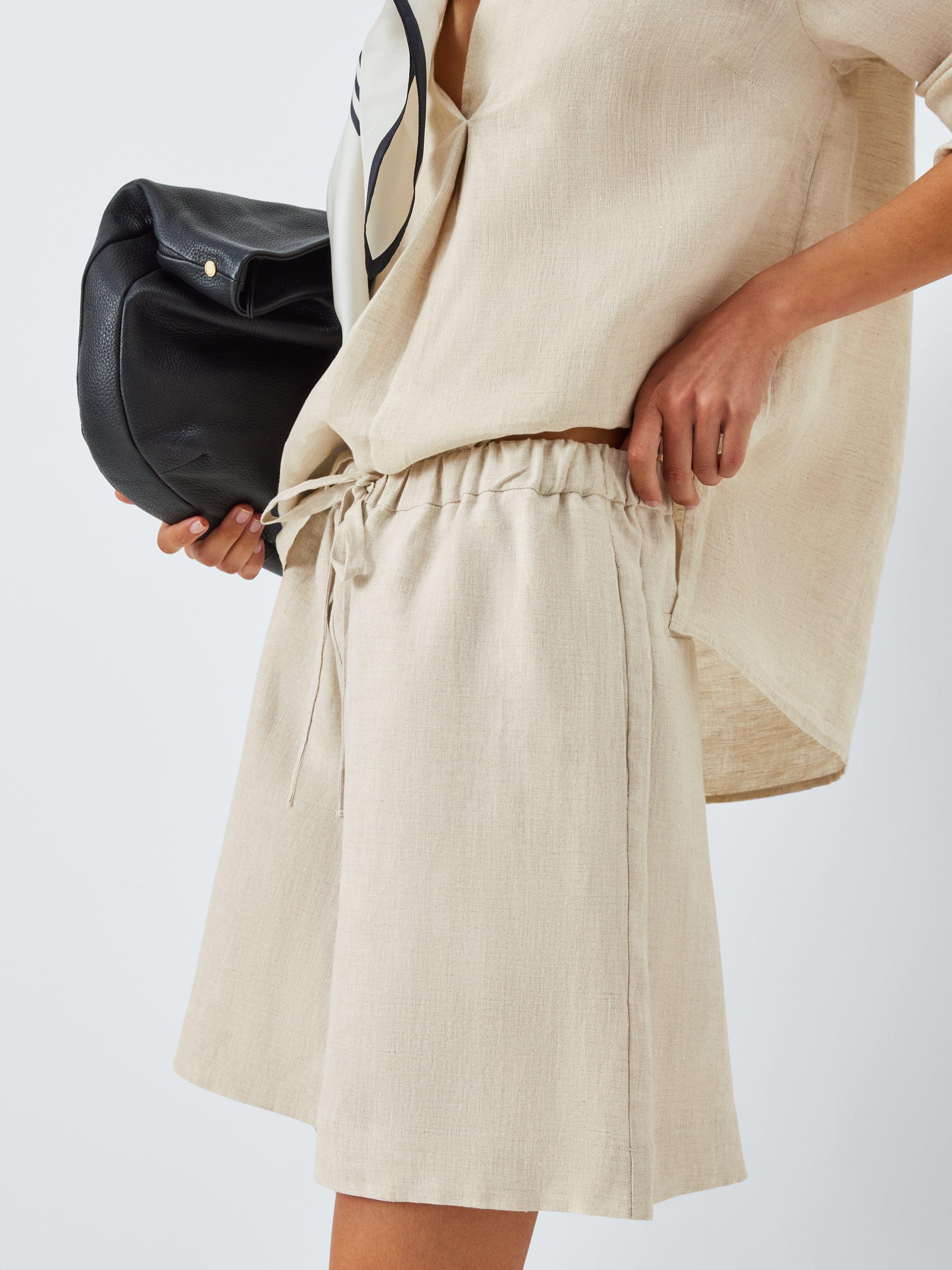 Product image 5 of 6, which shows John Lewis Linen Shorts, Natural, 8