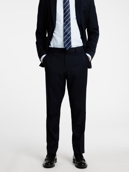 Selected Merino Slim Fit Suit Trousers, Navy, Navy Wool