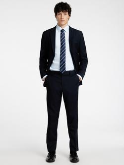 Selected Merino Slim Fit Suit Trousers, Navy - view 2, Navy Wool