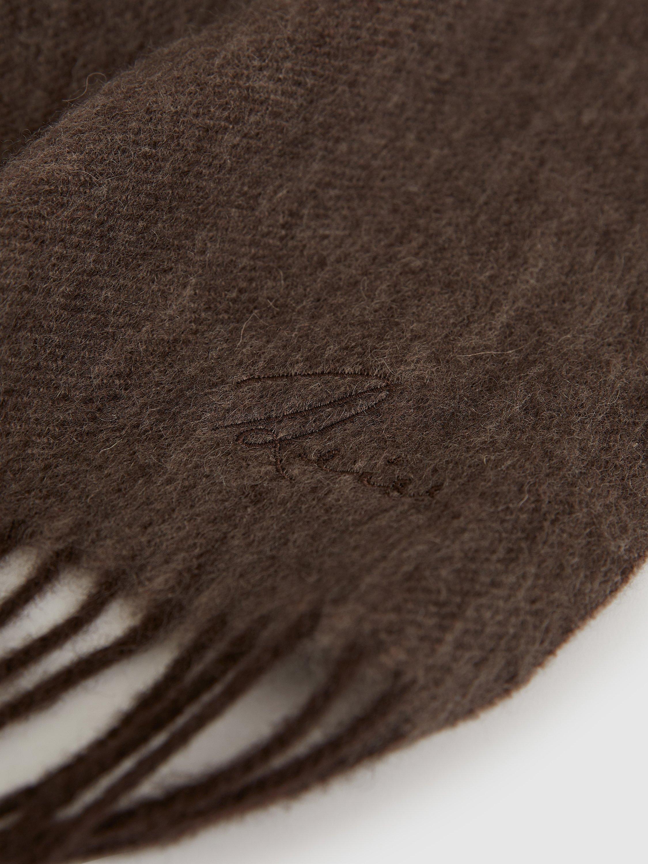 Product image 4 of 4, which shows Reiss Picton Wool Cashmere Blend Scarf, Chocolate, One Size