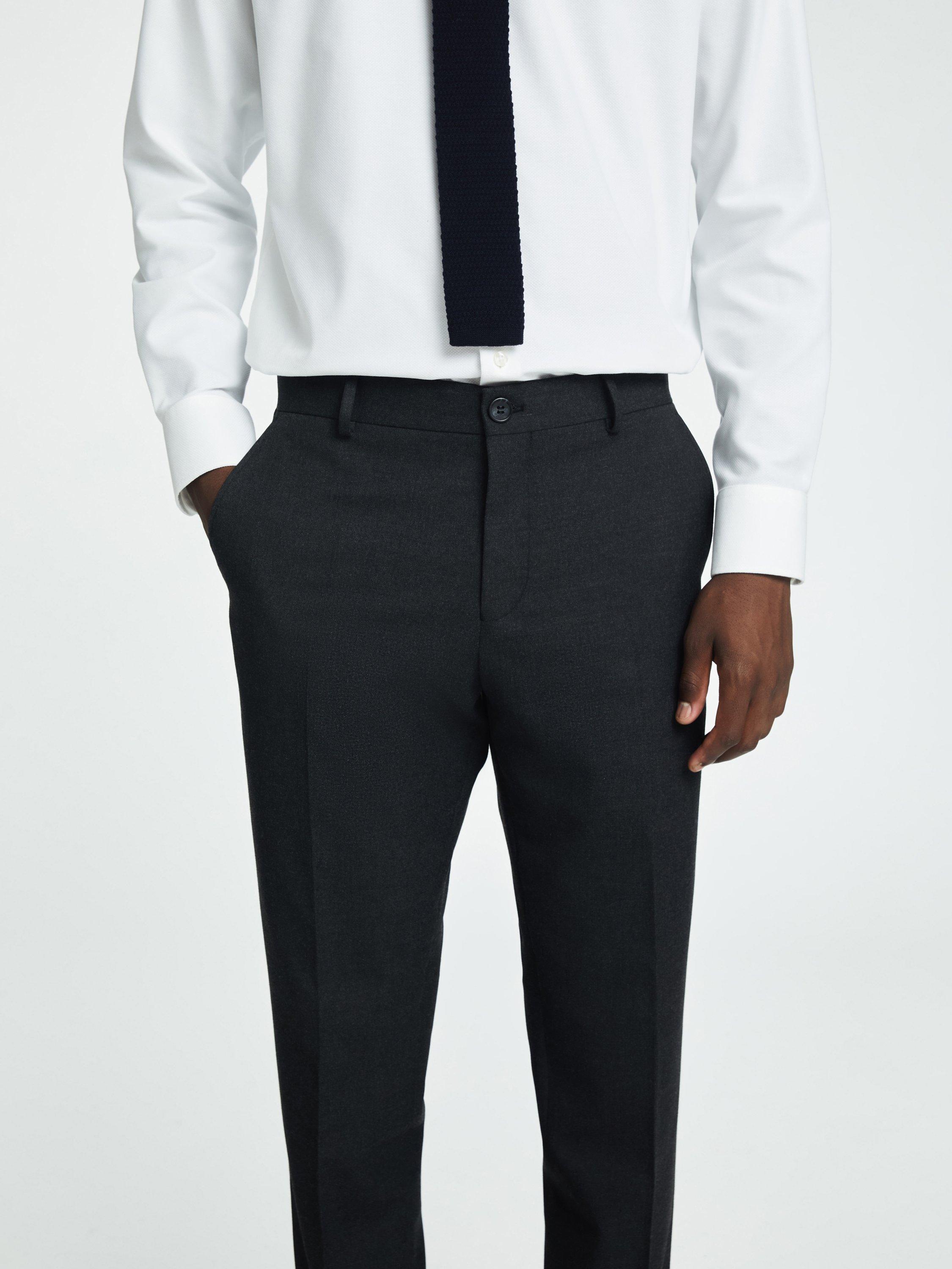 Product image 3 of 5, which shows SELECTED HOMME Slim Fit Suit Trousers, Grey Melange, 30R