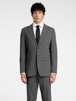 Selected Wool Blend Suit Jacket, Grey Wool, Grey Wool