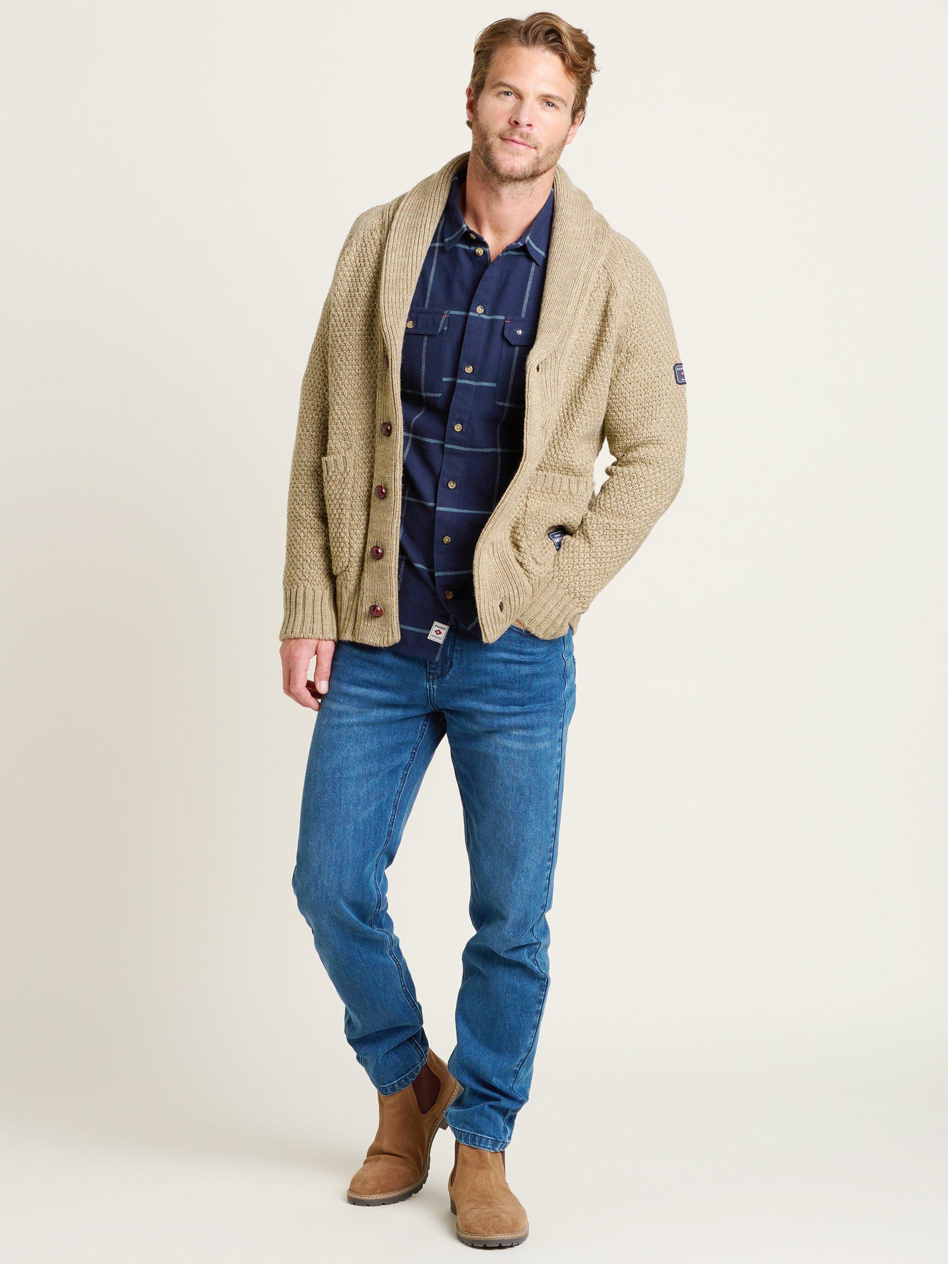 Product image 4 of 4, which shows Brakeburn Shawl Cardigan, Stone, S