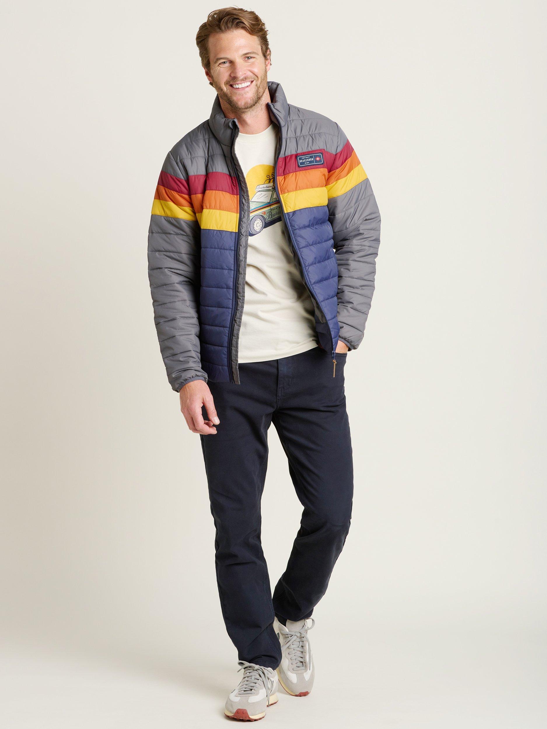 Product image 4 of 4, which shows Brakeburn Colour Block Puffer Jacket, Multi, S