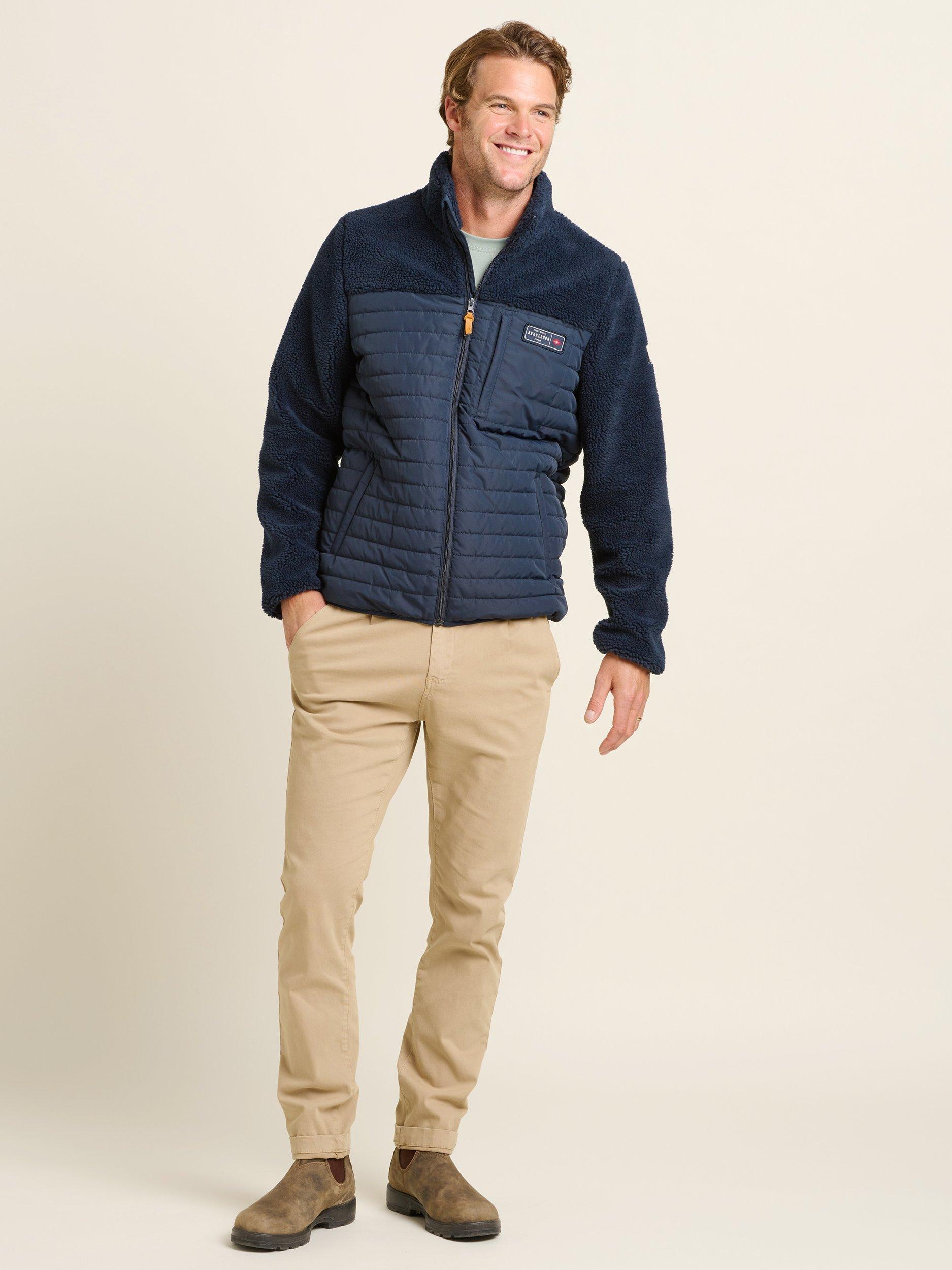 Product image 5 of 5, which shows Brakeburn Borg Zip Up Quilted Fleece Jacket, Navy, S