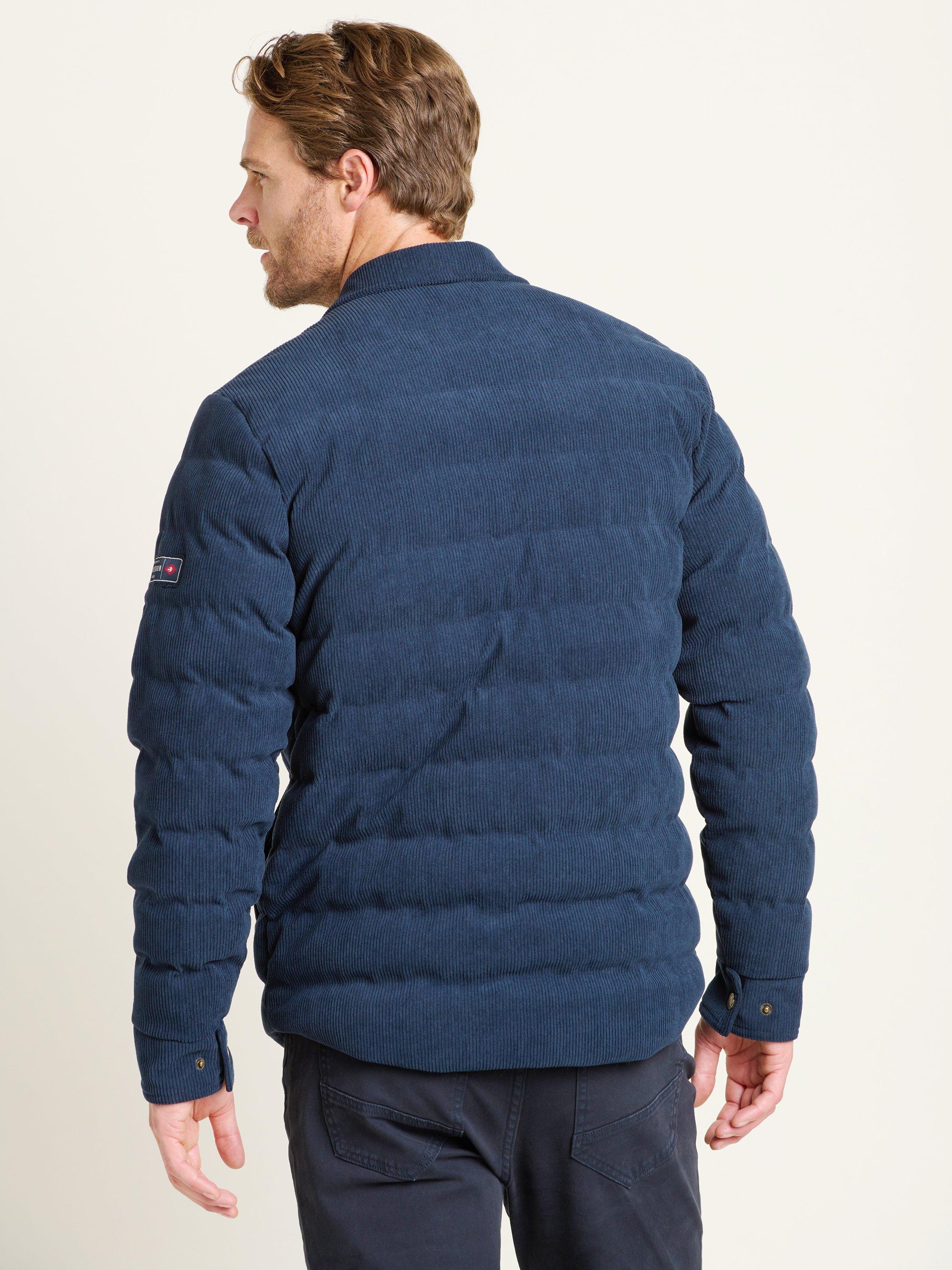 Product image 3 of 5, which shows Brakeburn Quilted Corduroy Shacket, Navy, S