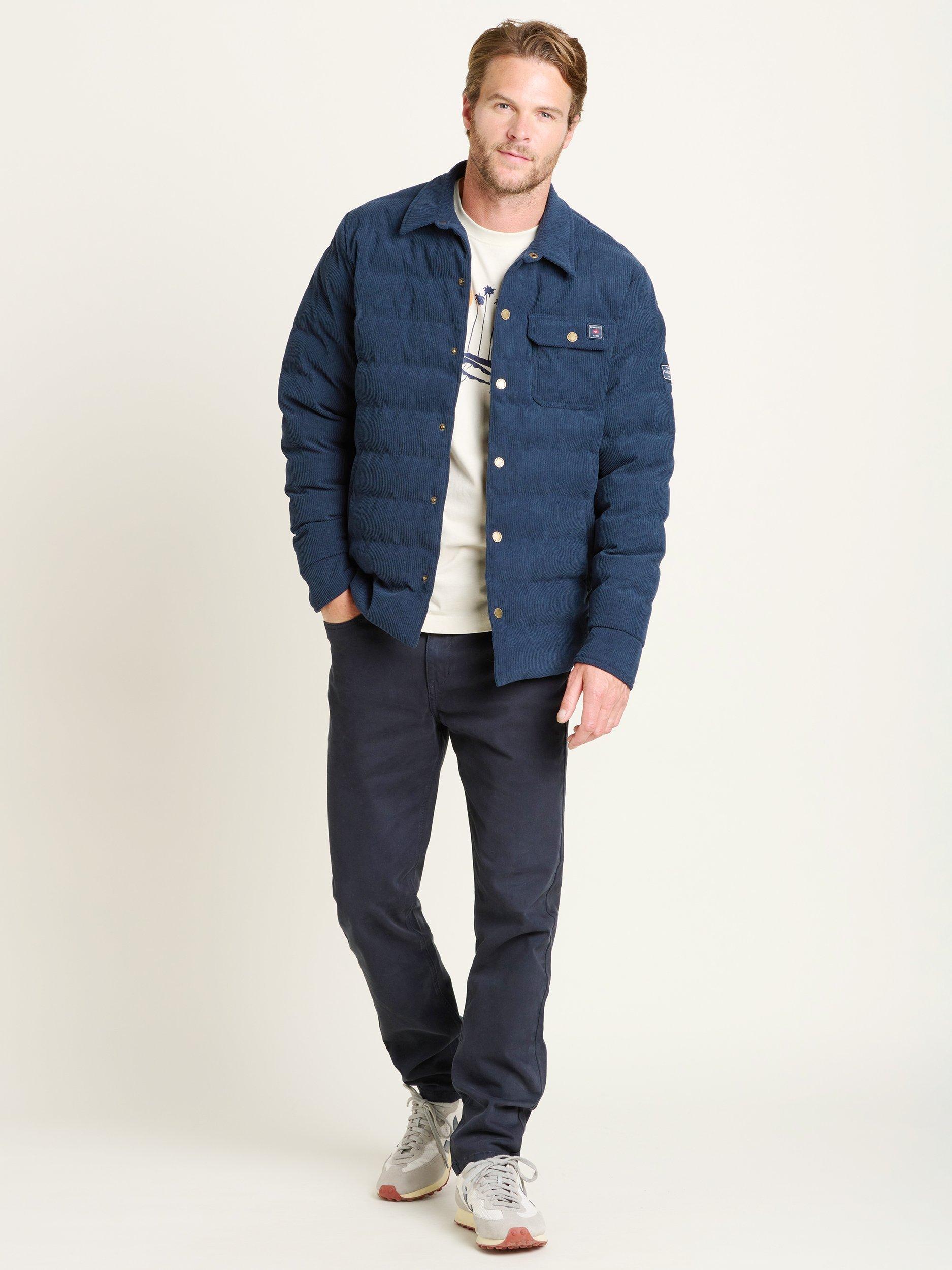 Product image 5 of 5, which shows Brakeburn Quilted Corduroy Shacket, Navy, S