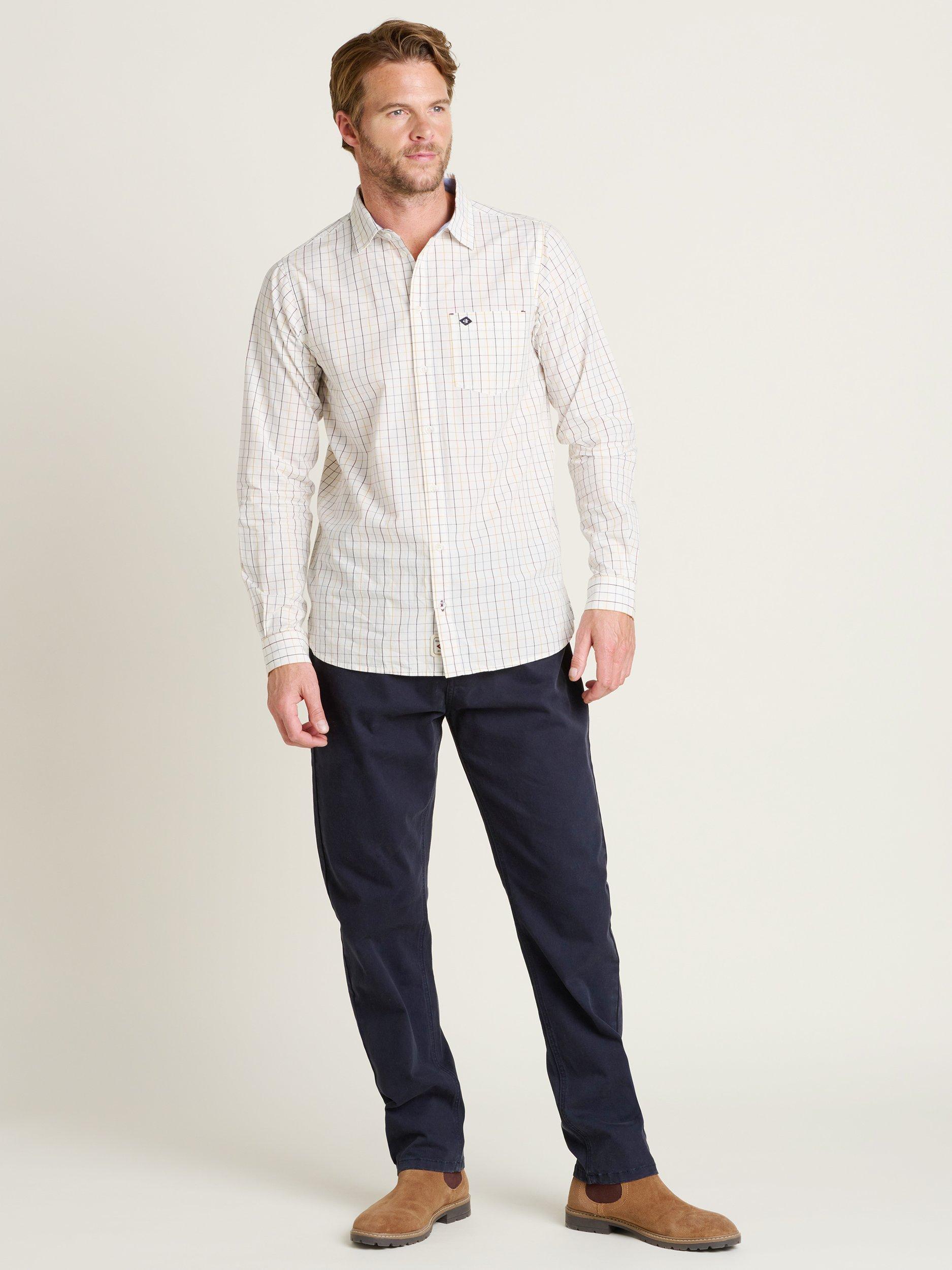 Product image 4 of 4, which shows Brakeburn Check Shirt, Cream, S