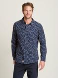 Brakeburn Cotton Regular Fit Leaf Print Shirt, Navy